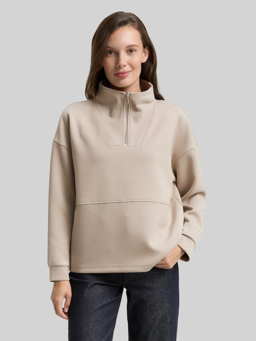Scuba Troyer Sweatshirt von Women, soft taupe grey