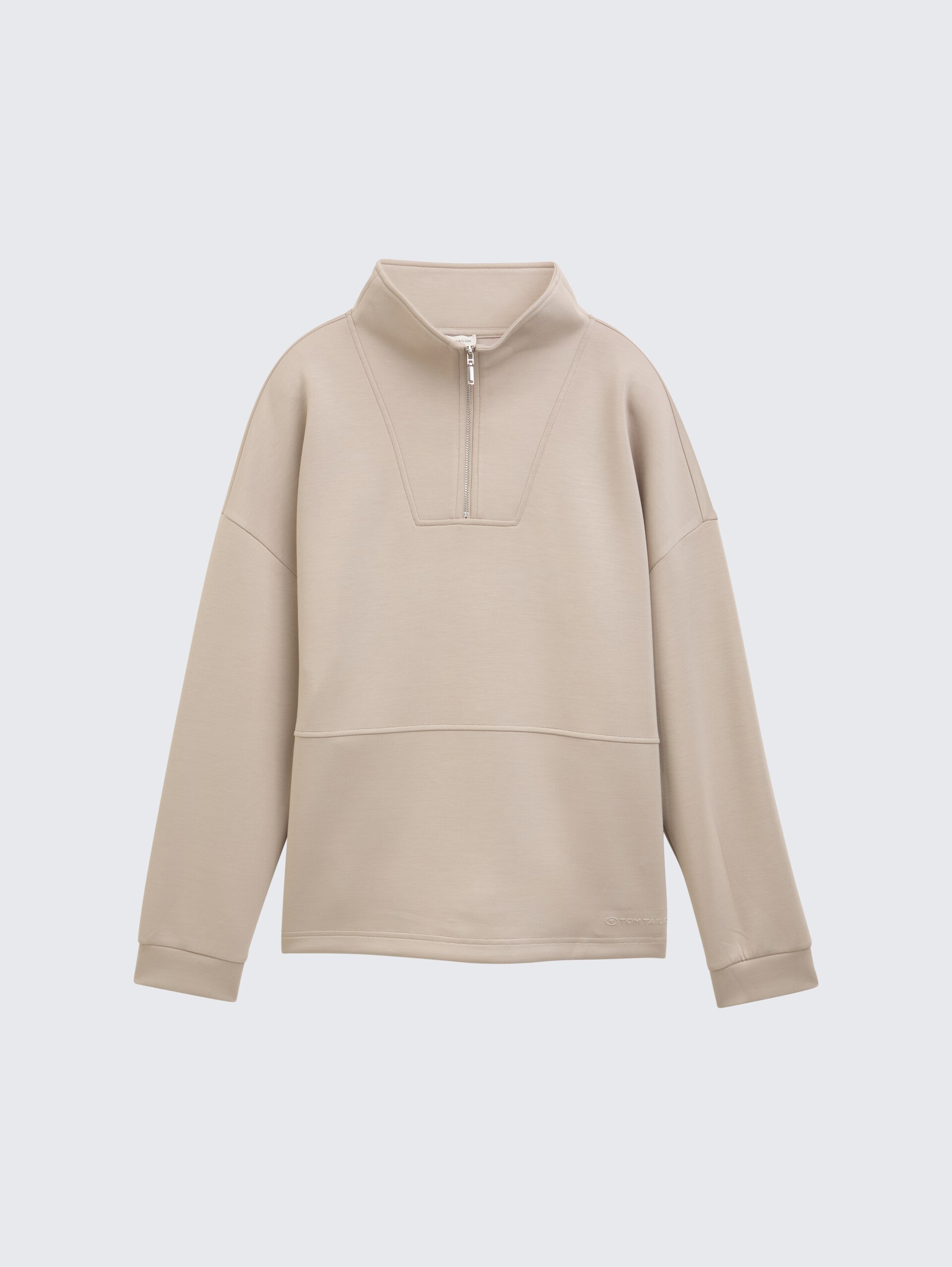 Scuba Troyer Sweatshirt - soft taupe grey - Vorder-Produkt-Ansicht