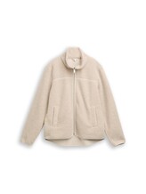 Ausgewählt, Teddy Sweatjacke mit Stehkragen von Tom Tailor, beige