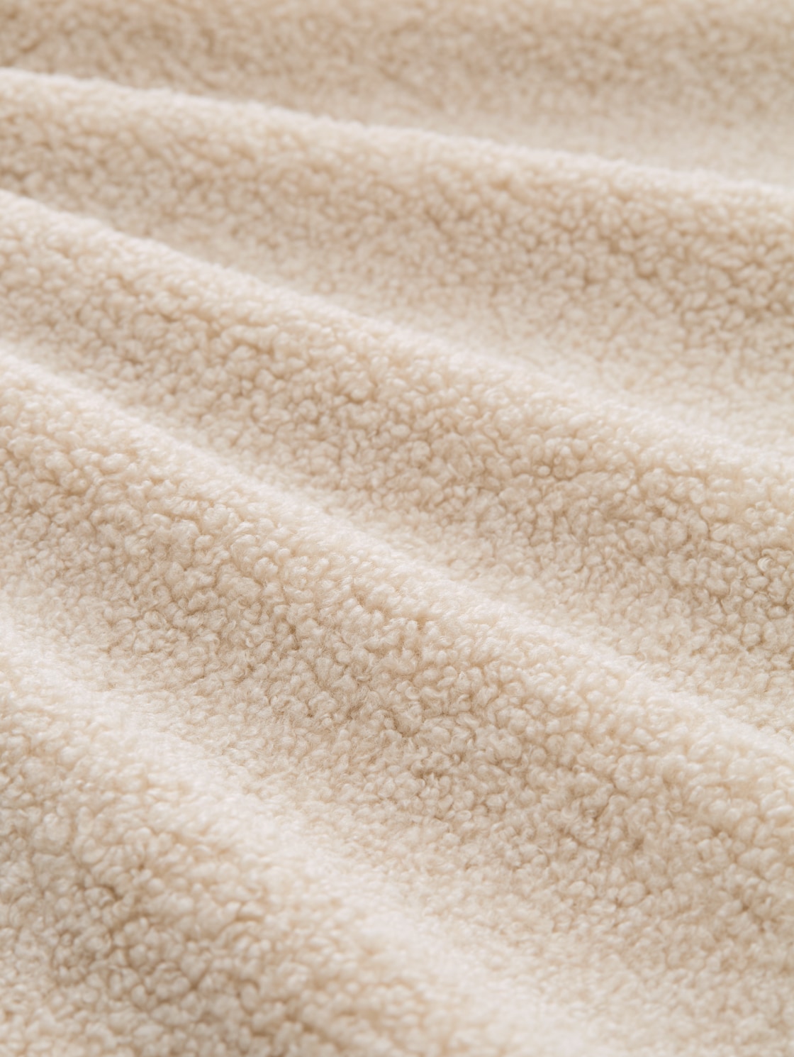 Sweatjacke aus Teddyfleece - taupe grey melange - Material-Ansicht