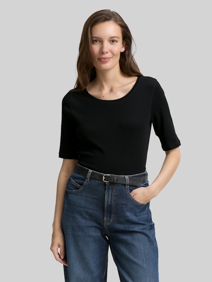 Basic T-Shirt von Women, deep black