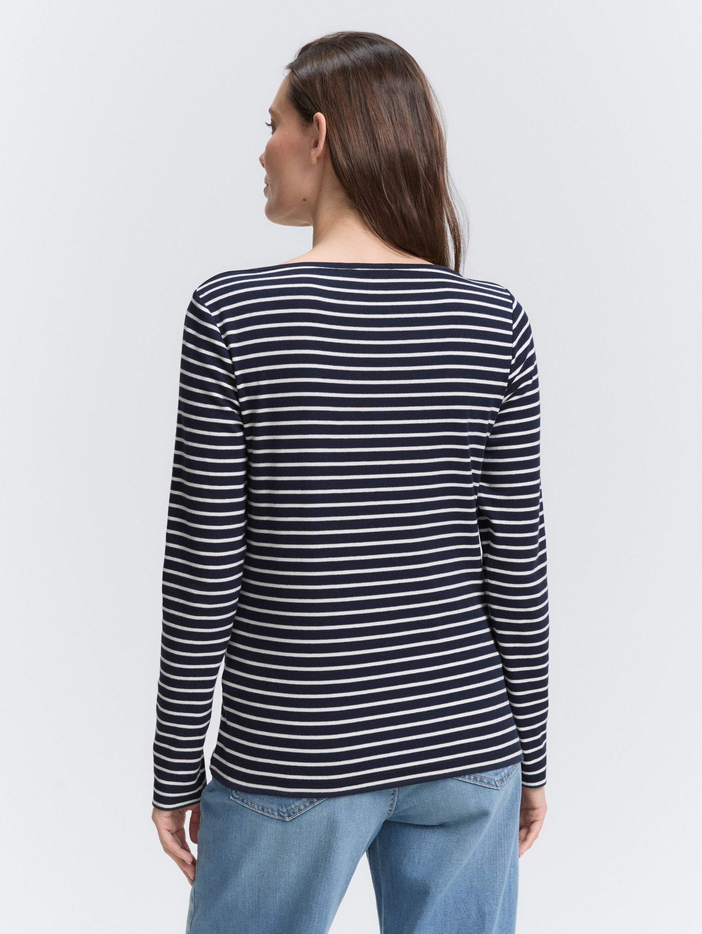 Long-sleeved shirt with striped pattern - navy_offwhite_tee_stripe - 