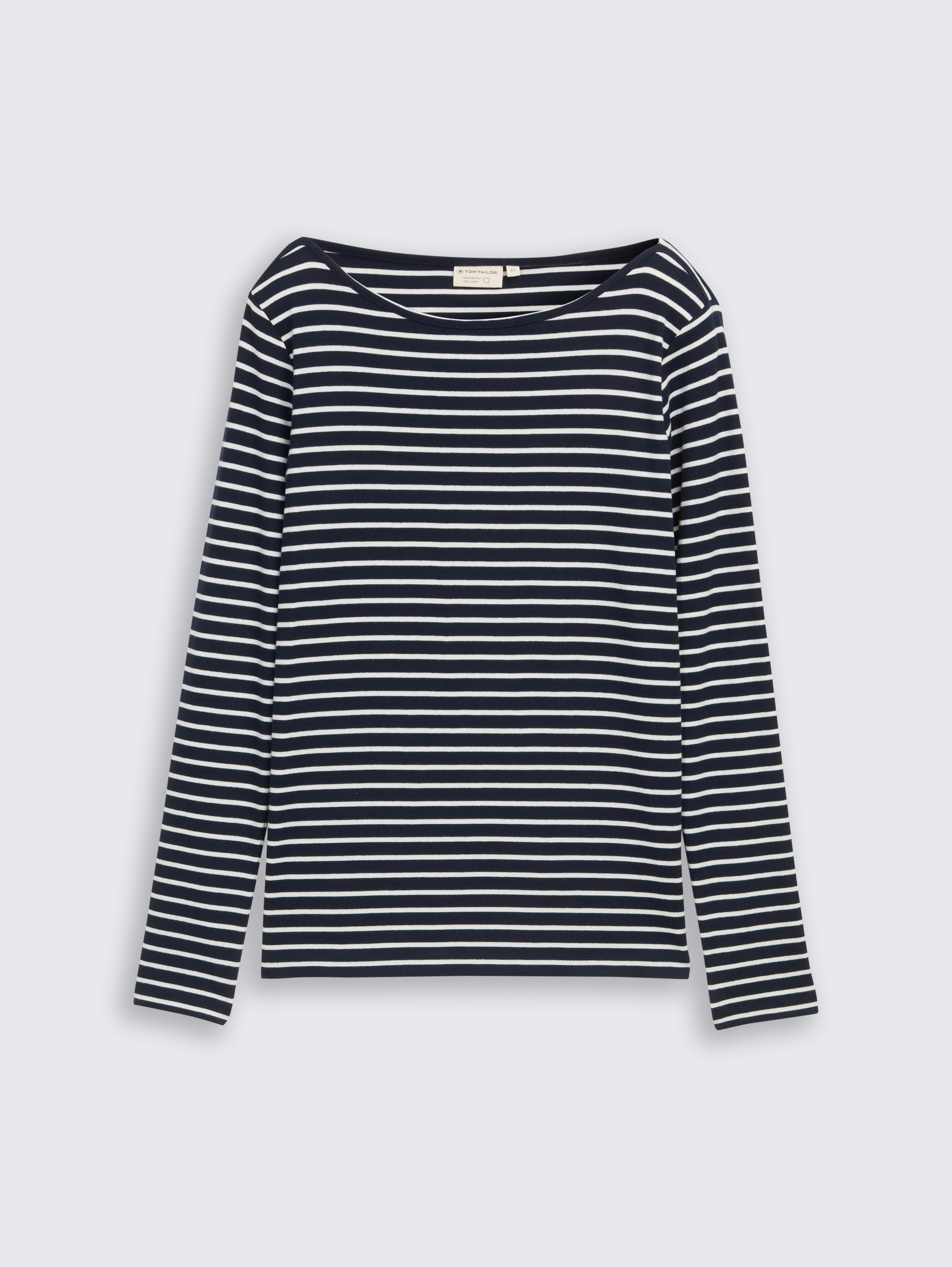 Langarmshirt mit Streifenmuster von Women, navy offwhite tee stripe