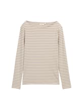 Niet geselecteerd, Shirt met lange mouwen en gestreept patroon door , beige