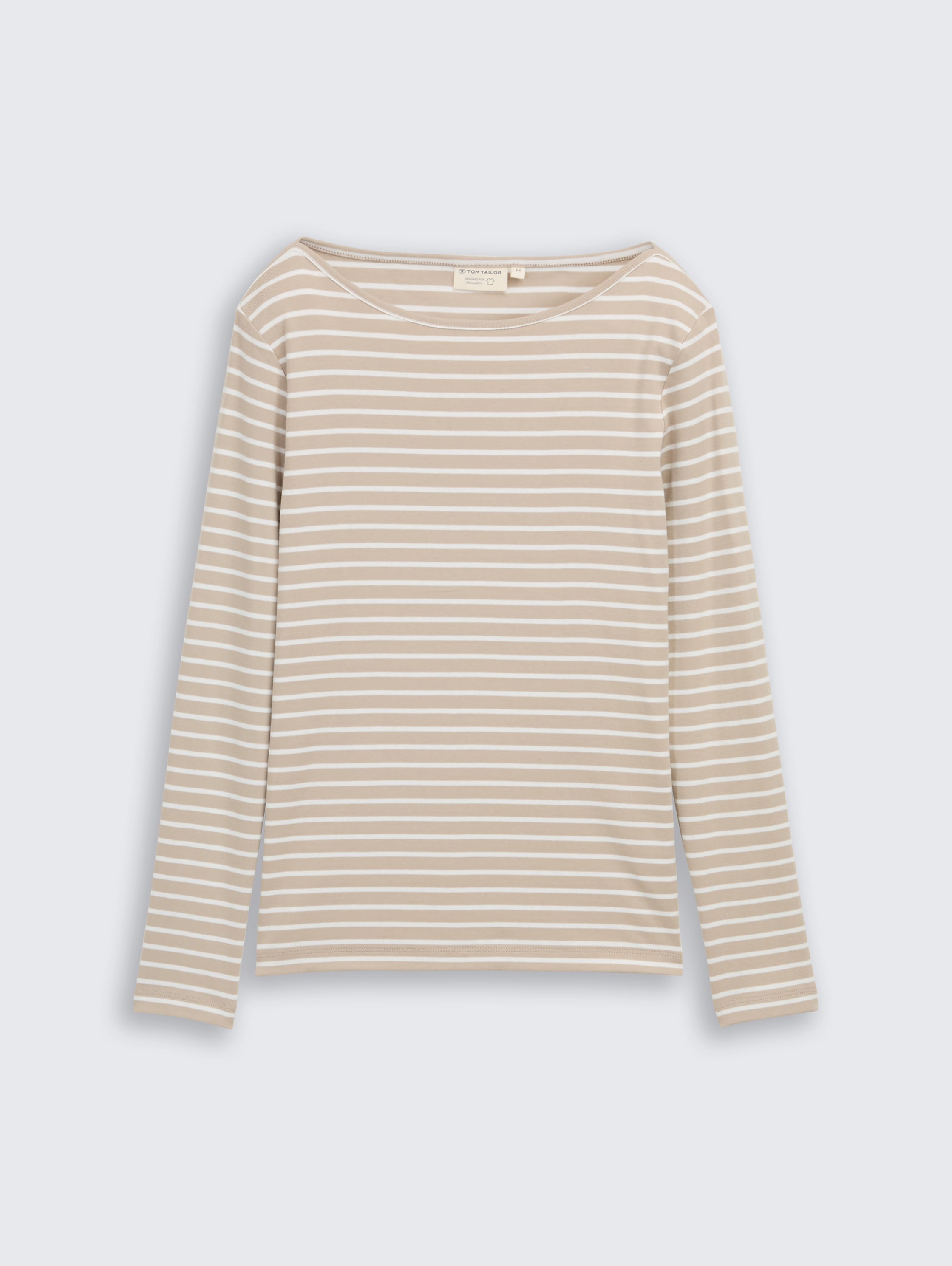 Langarmshirt mit Streifenmuster - taupe offwhite tee stripe - Vorder-Produkt-Ansicht
