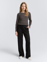 Shirt met lange mouwen en streeppatroon - black taupe tee stripe - Model vooraanzicht