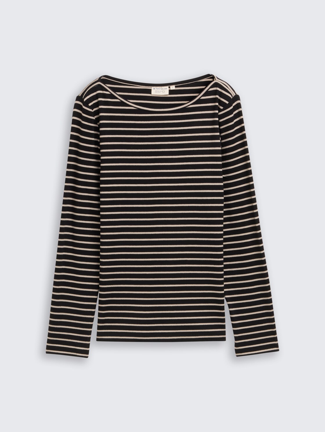 Langarmshirt mit Streifenmuster - black taupe tee stripe - Vorder-Produkt-Ansicht