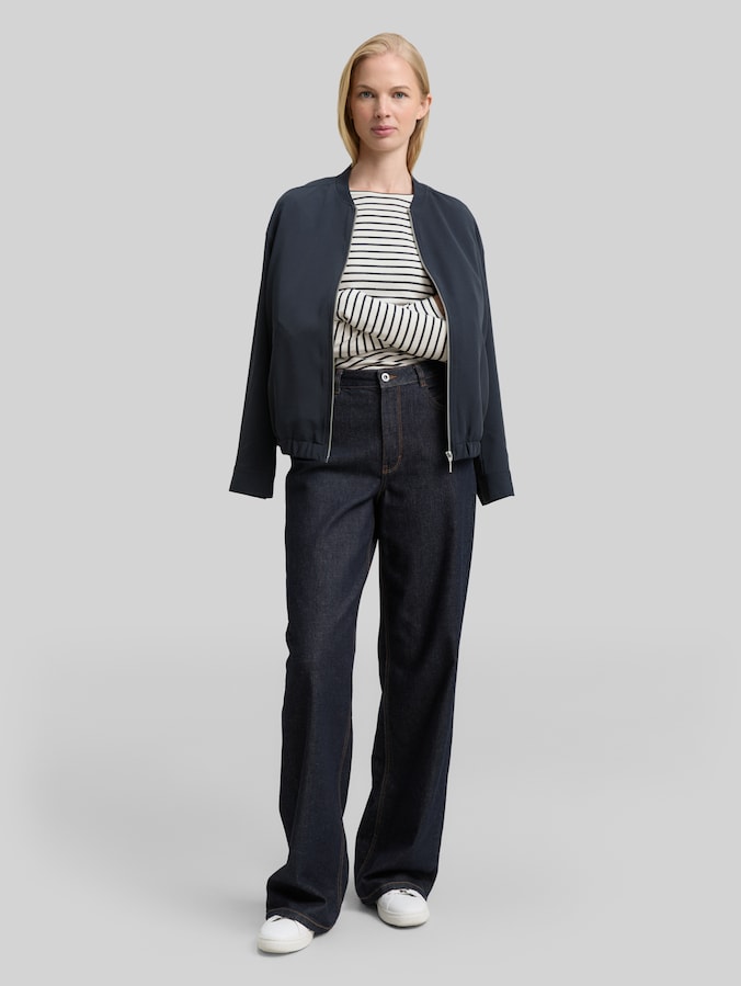 Langarmshirt mit Streifenmuster von Women, offwhite navy tee stripe