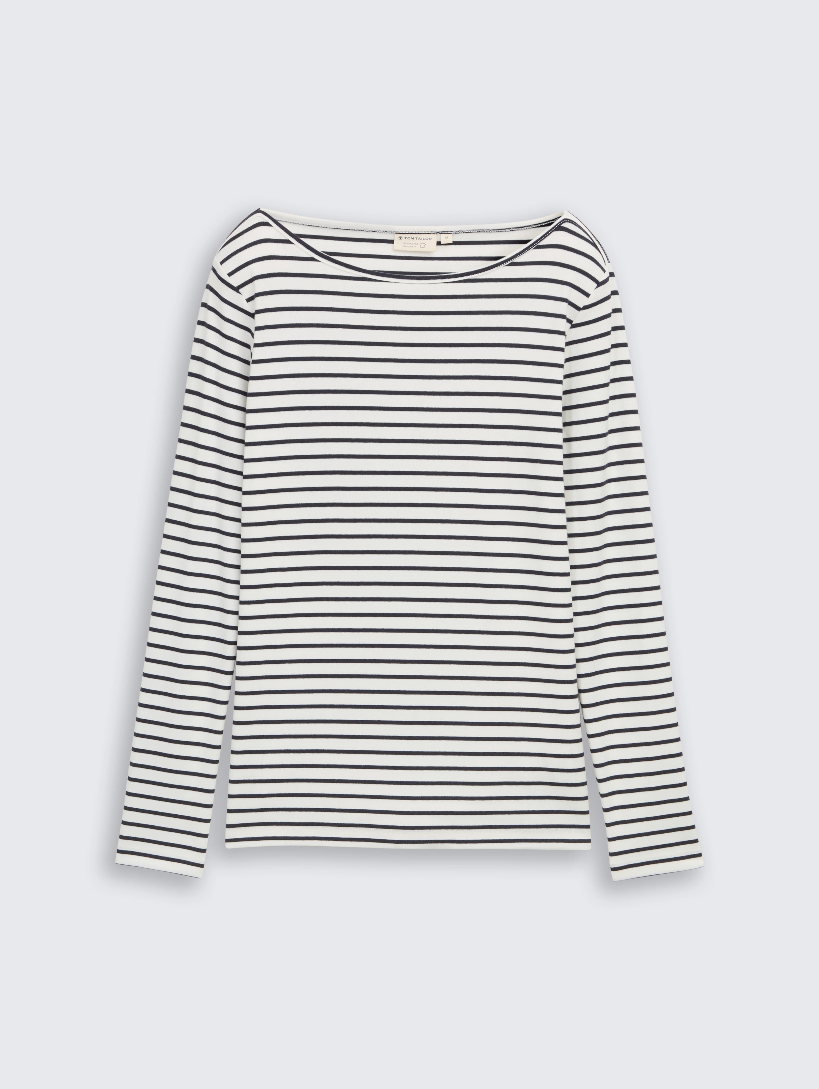 Langarmshirt mit Streifenmuster von Women, offwhite navy tee stripe