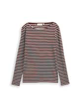 Geselecteerd, Shirt met lange mouwen en gestreept patroon door Tom Tailor, bruin