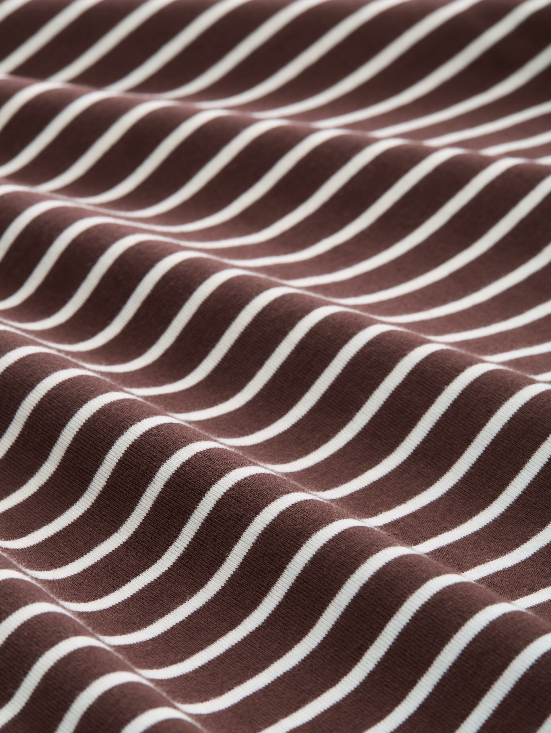 T-shirt met lange mouwen en streepmotief - brown offwhite tee stripe - Materiaalweergave
