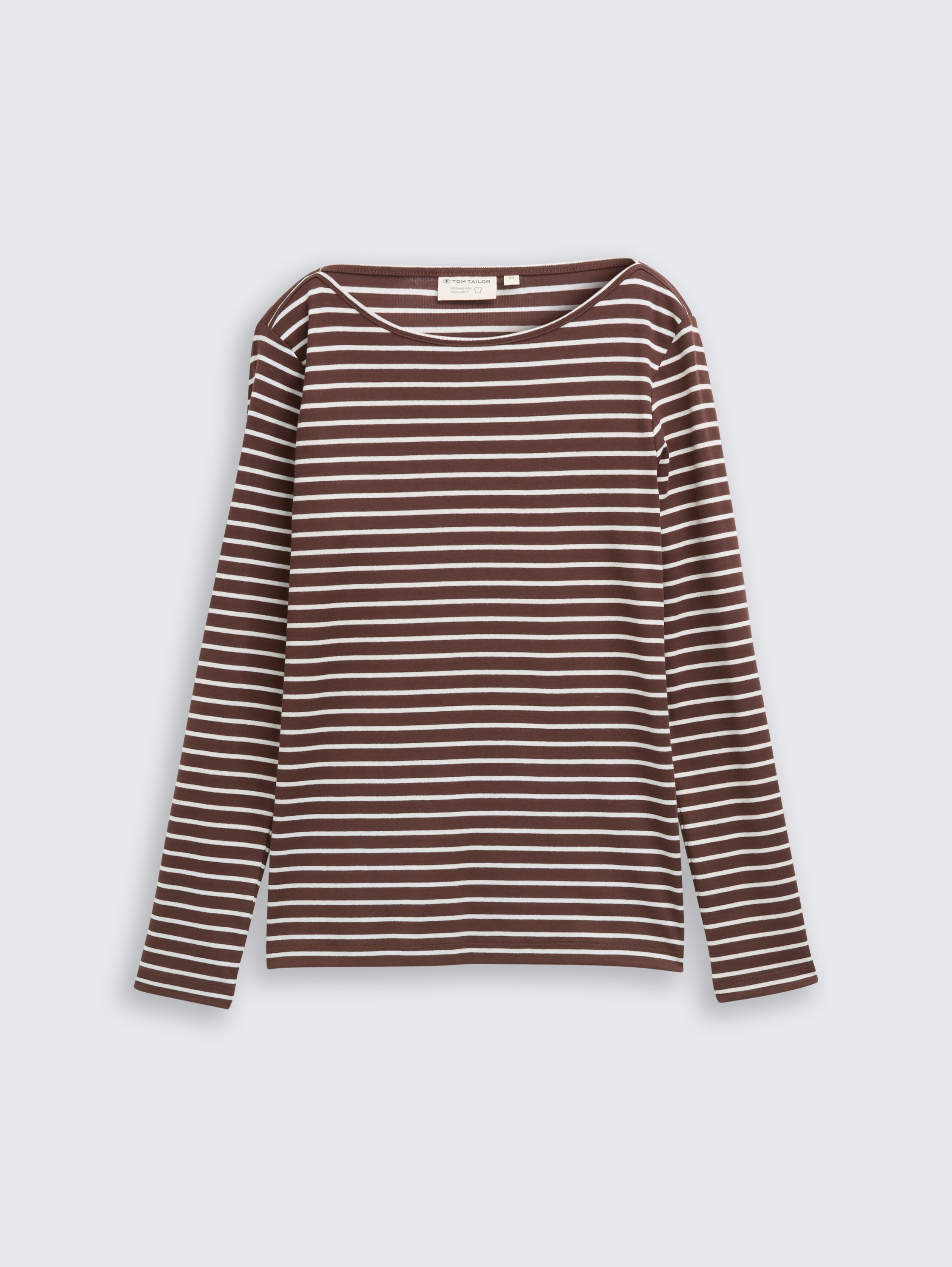 Shirt met lange mouwen en streepjesmotief - brown_offwhite_tee_stripe - 