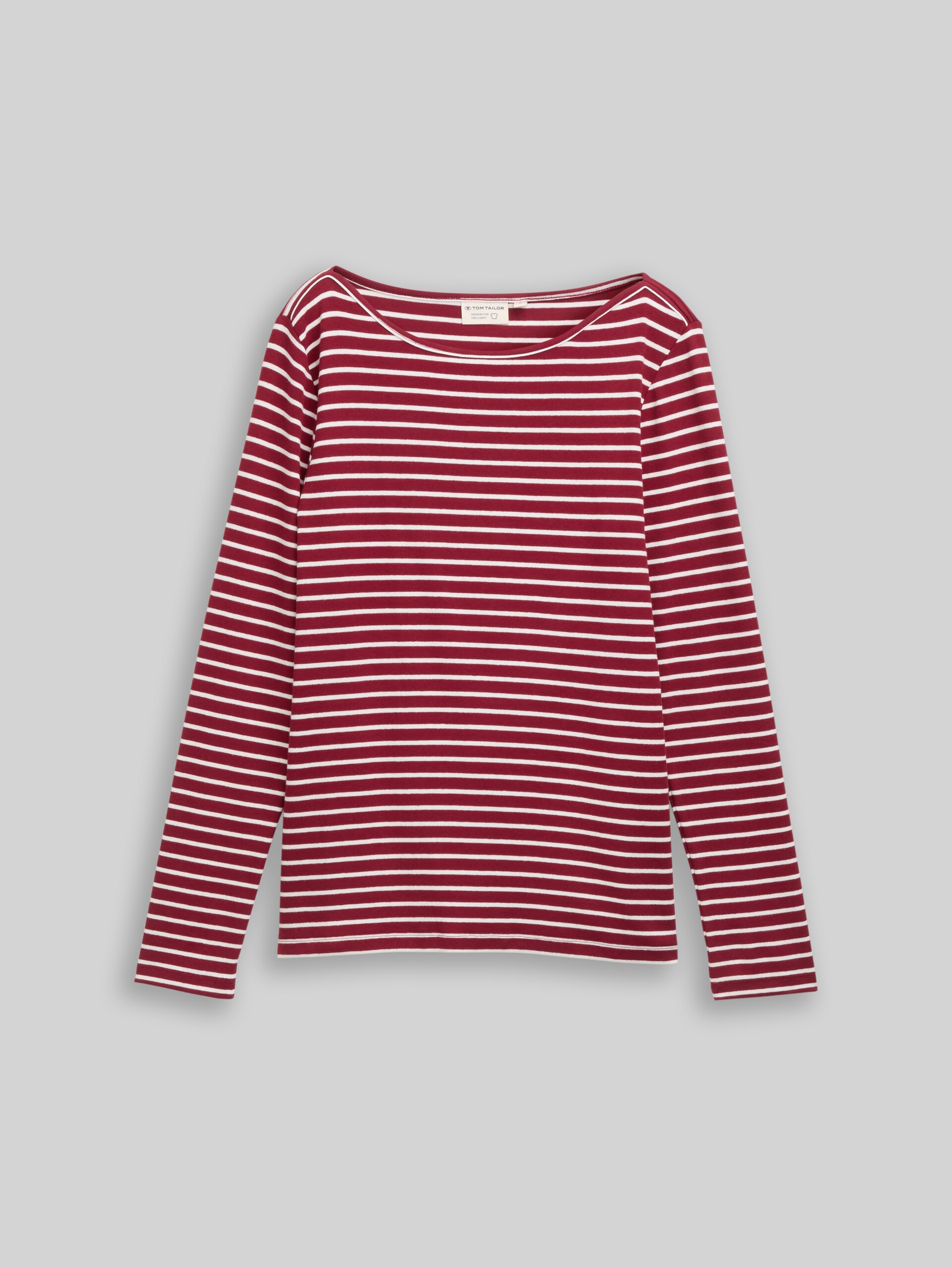 T-shirt met lange mouwen en streepmotief - red offwhite stripe - Product vooraanzicht