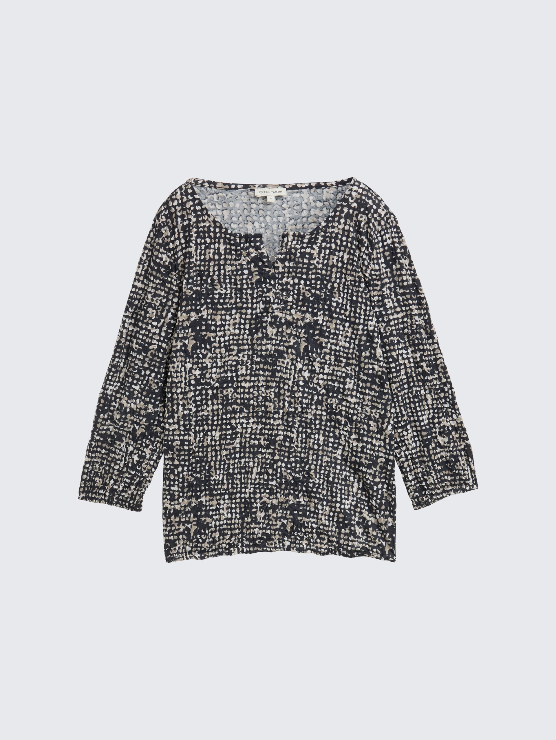 Crinkle Blusenshirt mit Muster - navy abstract dot design - Vorder-Produkt-Ansicht