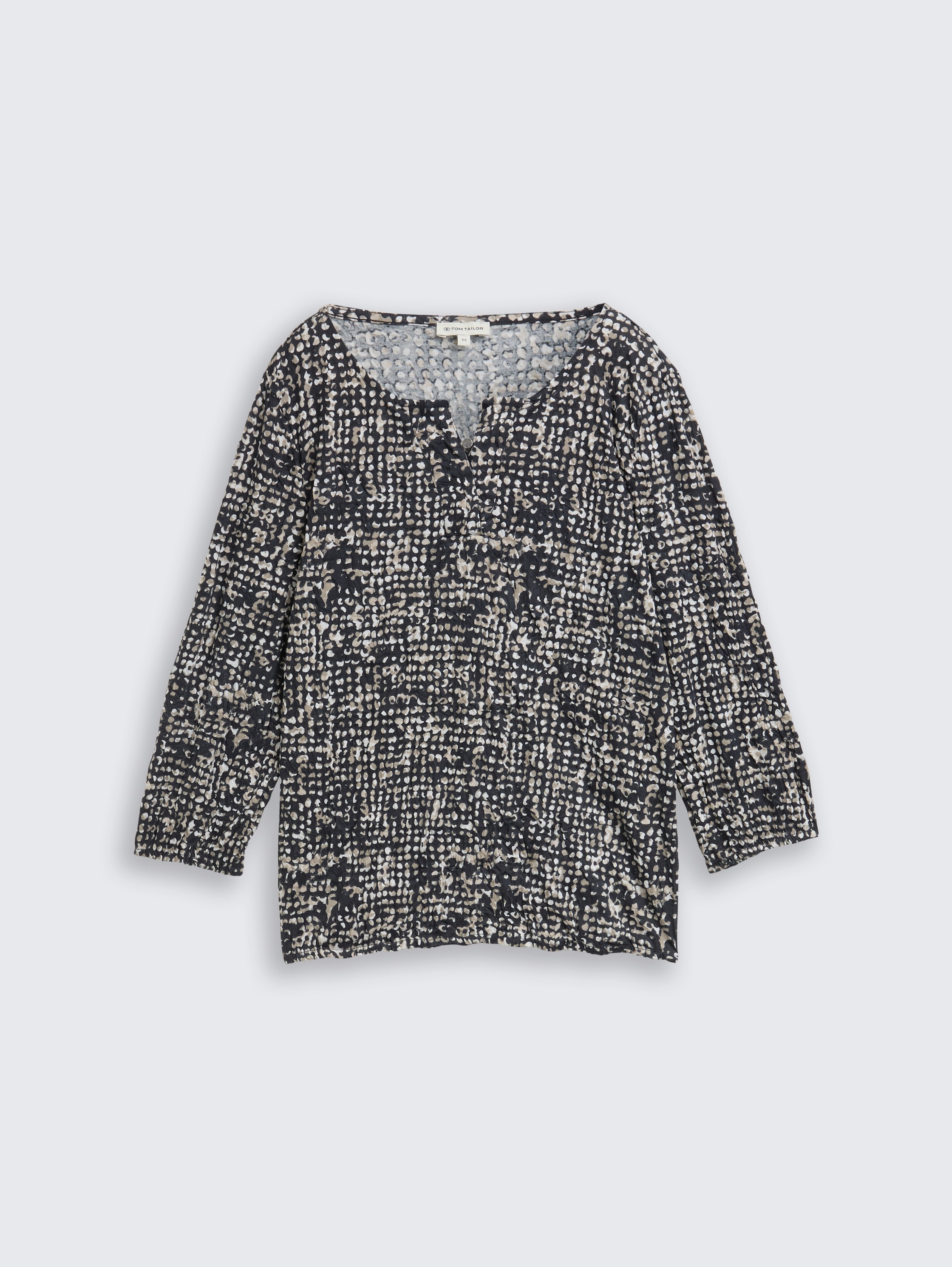 Crinkle Blusenshirt mit Muster - navy abstract dot design - Vorder-Produkt-Ansicht