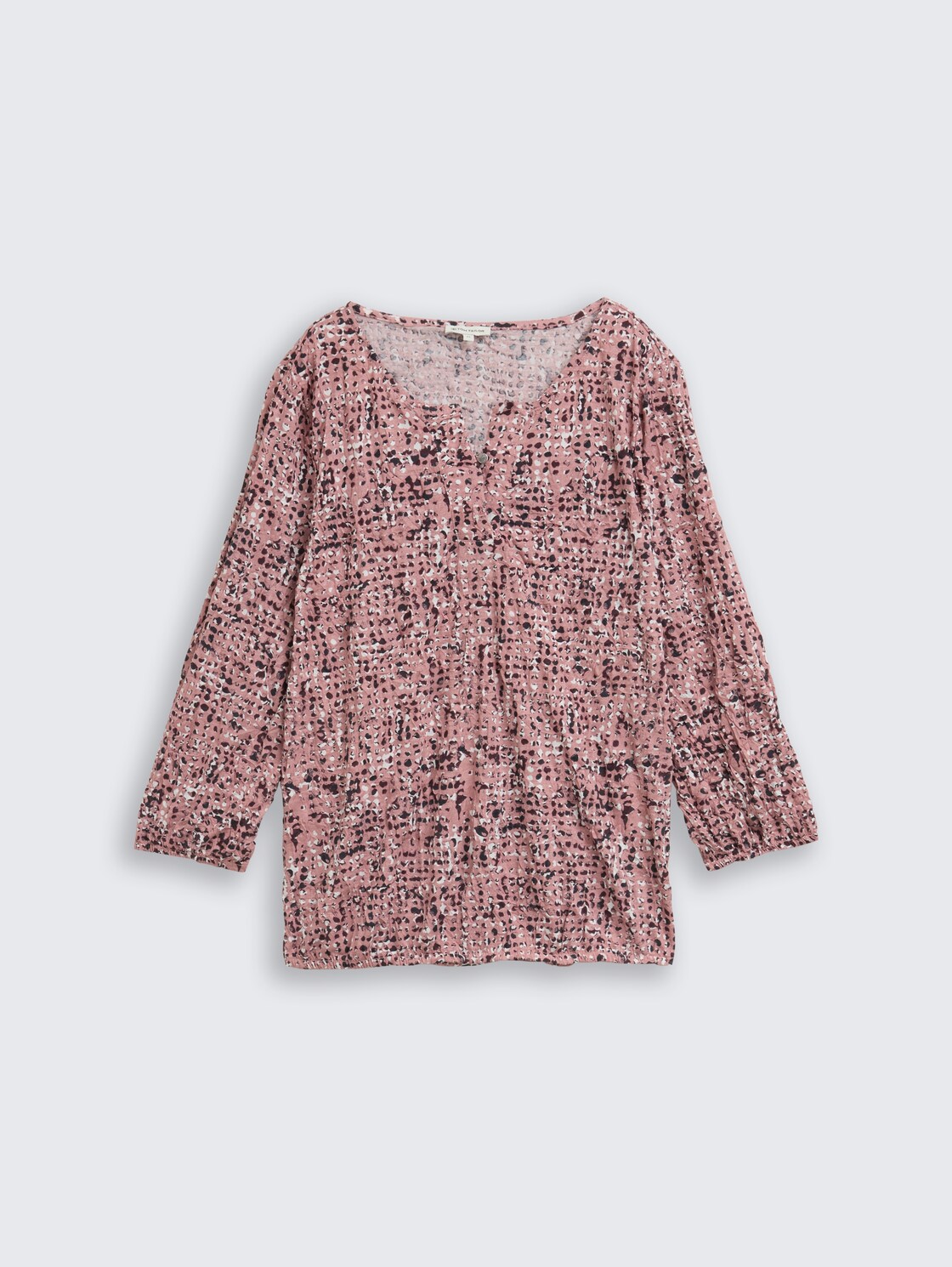 Crinkle blouse met patroon - rose abstract dot design - Product vooraanzicht