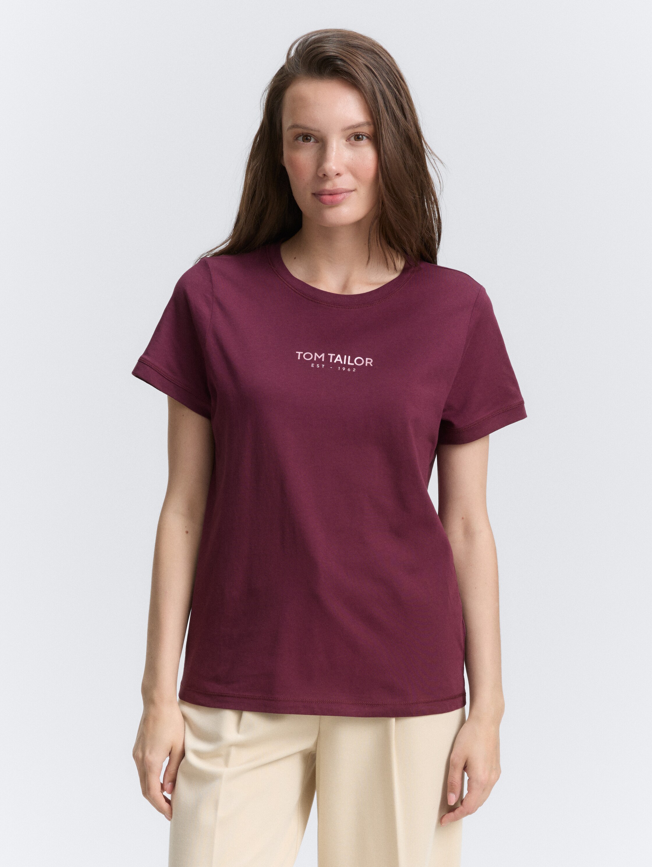 T-Shirt mit Logo-Print - bordeaux_red - 