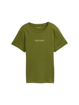 Ausgewählt, T-Shirt mit Logo-Print von Tom Tailor, grün