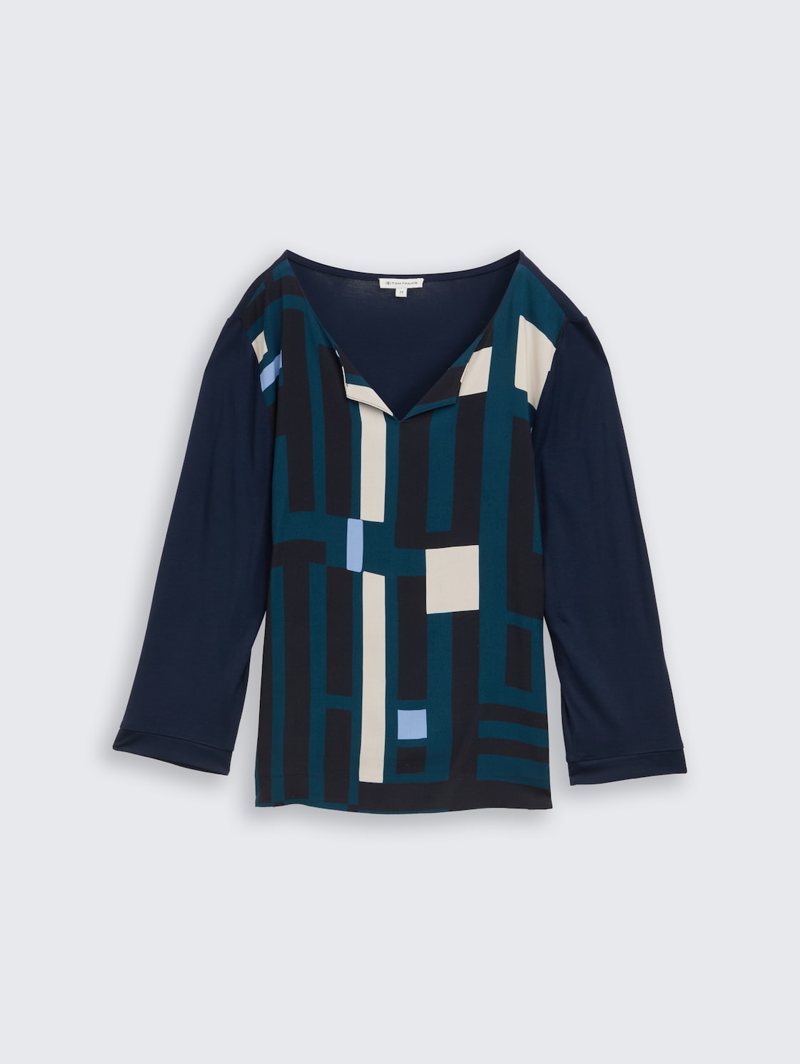 Langarmshirt im Material-Mix - Lunar Eclipse - Vorder-Produkt-Ansicht