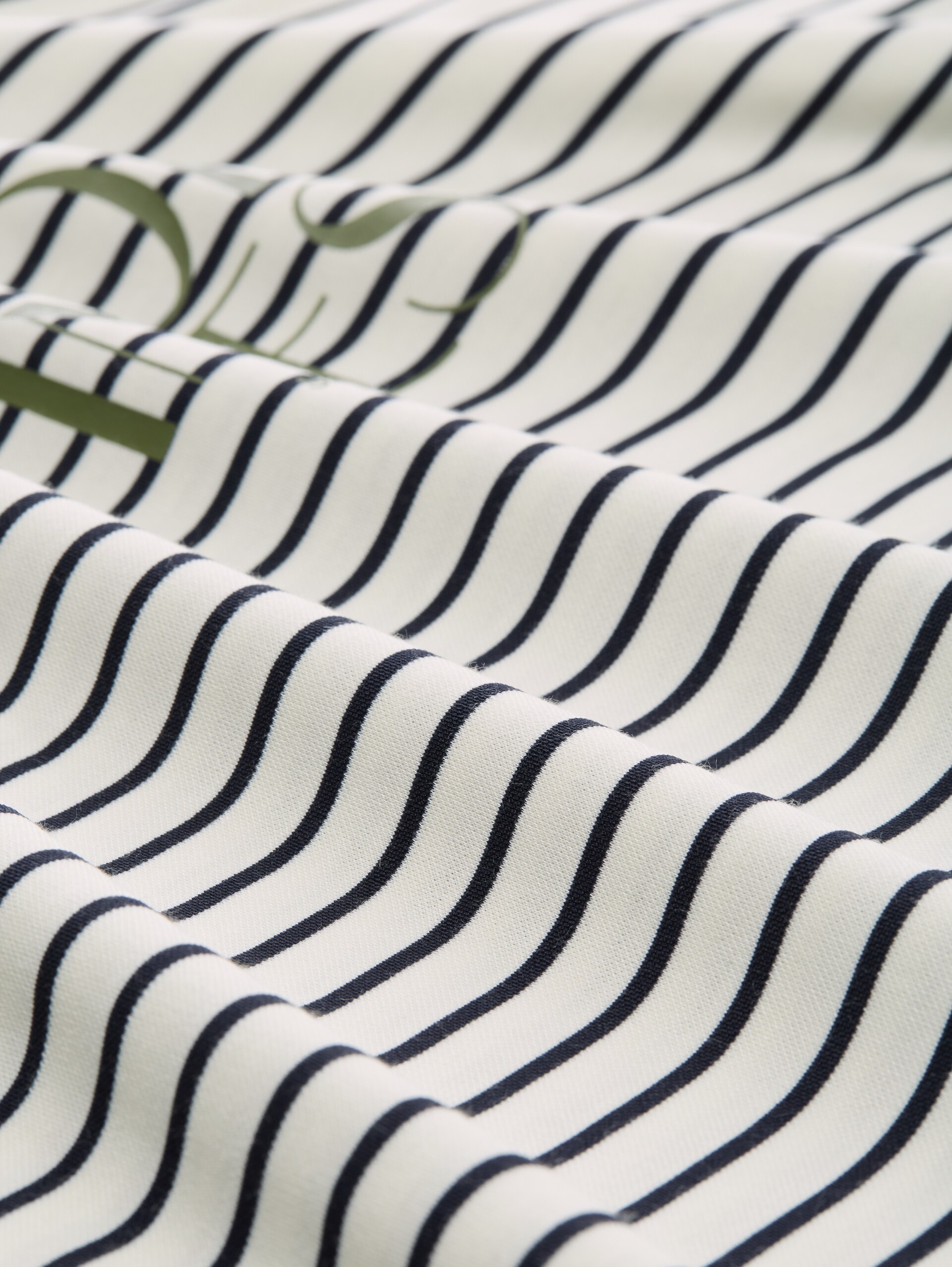 T-shirt with striped pattern - offwhite navy tee stripe - Material view