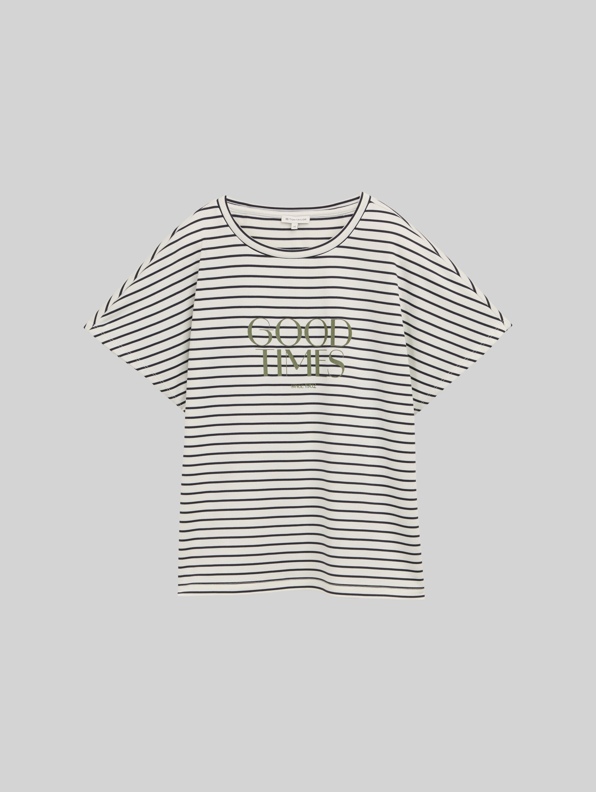 T-shirt with striped pattern - offwhite navy tee stripe - Front product view