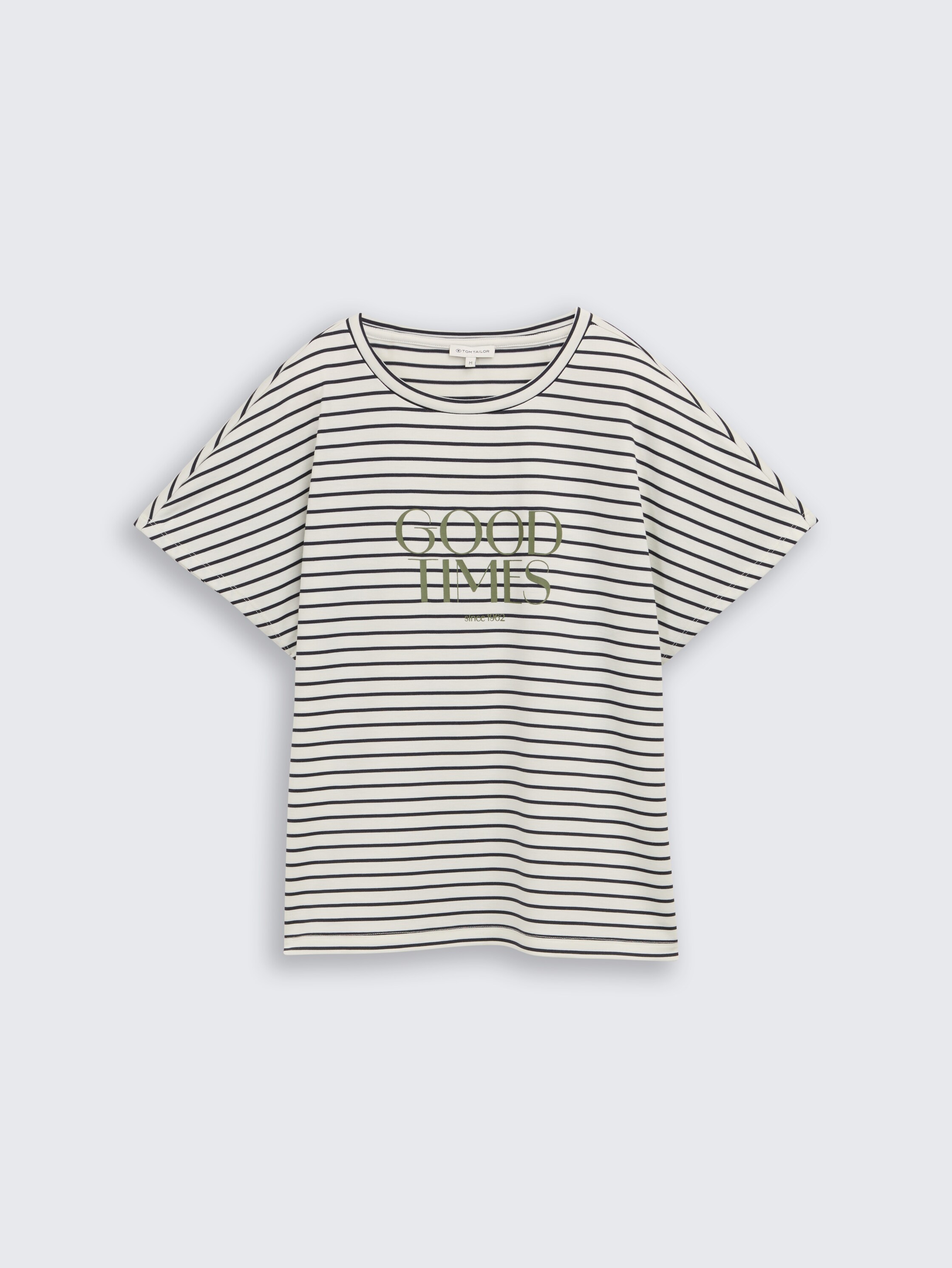 T-shirt met gestreept patroon - offwhite_navy_tee_stripe - 