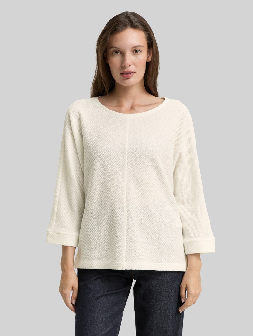 Loose Fit Langarmshirt mit Fledermausärmeln von Women, Whisper White