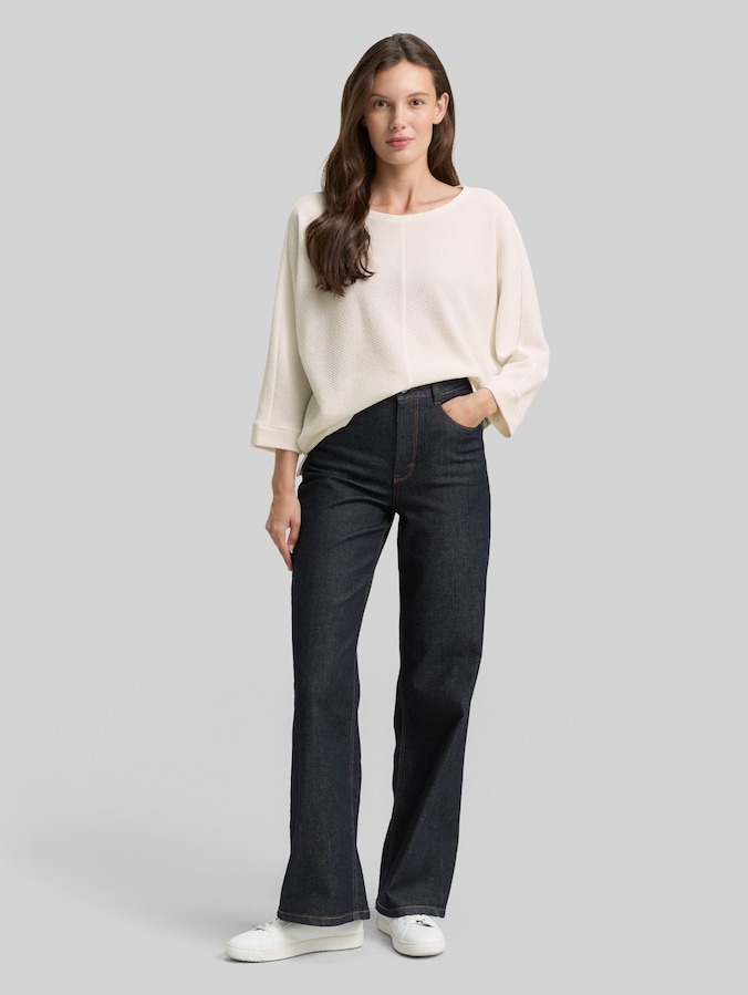 Loose Fit Langarmshirt mit Fledermausärmeln von Women, Whisper White