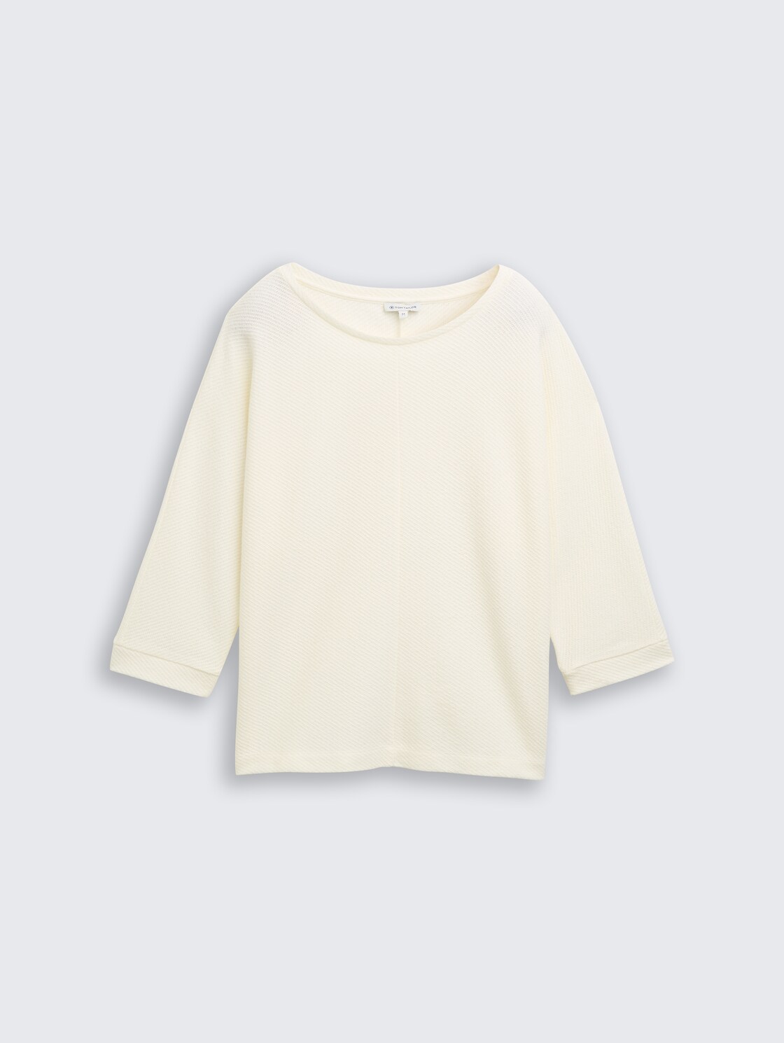 Loose Fit Langarmshirt mit Fledermausärmeln - Whisper White - Vorder-Produkt-Ansicht