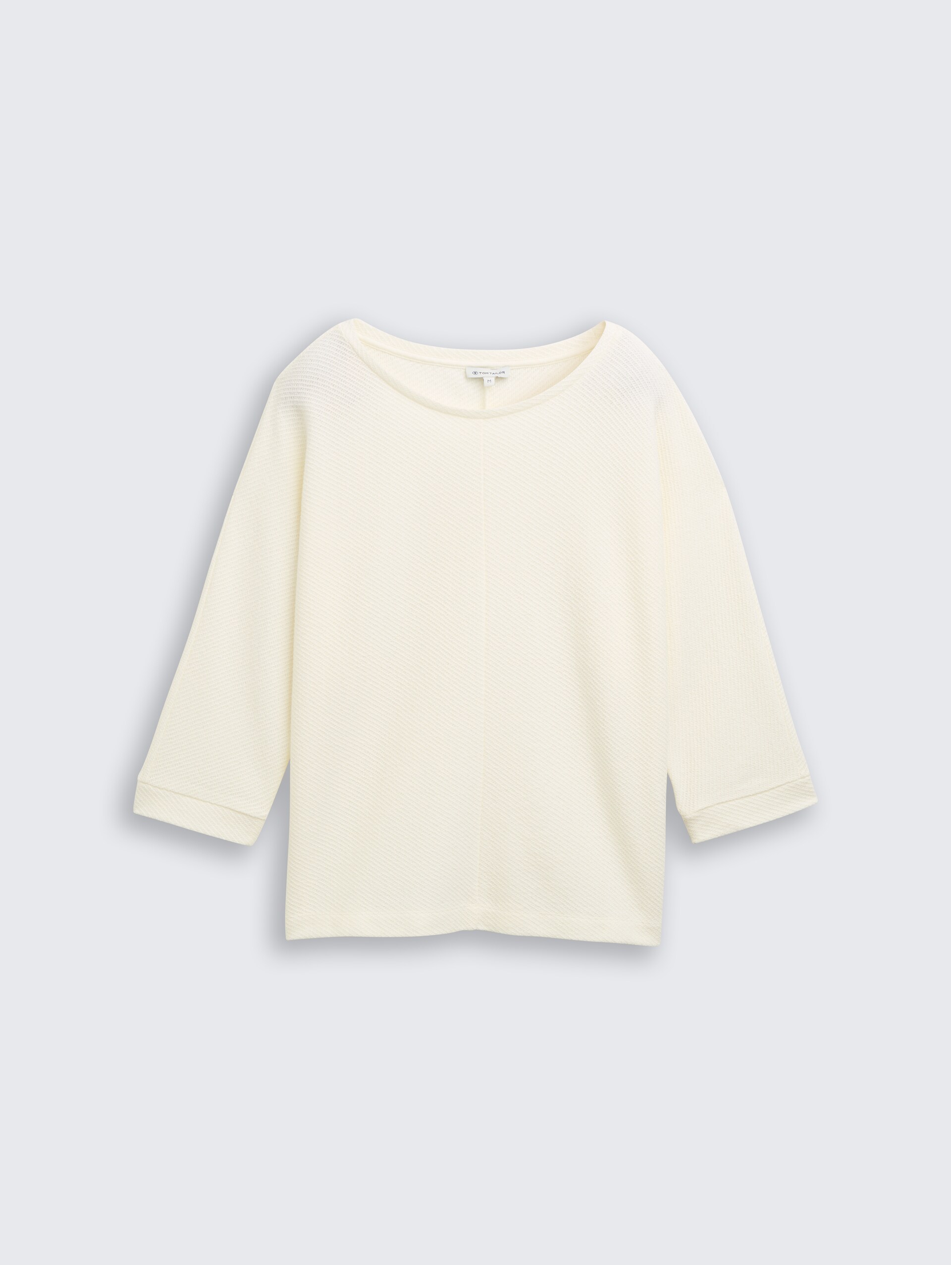Loose Fit Langarmshirt mit Fledermausärmeln - Whisper White - Vorder-Produkt-Ansicht