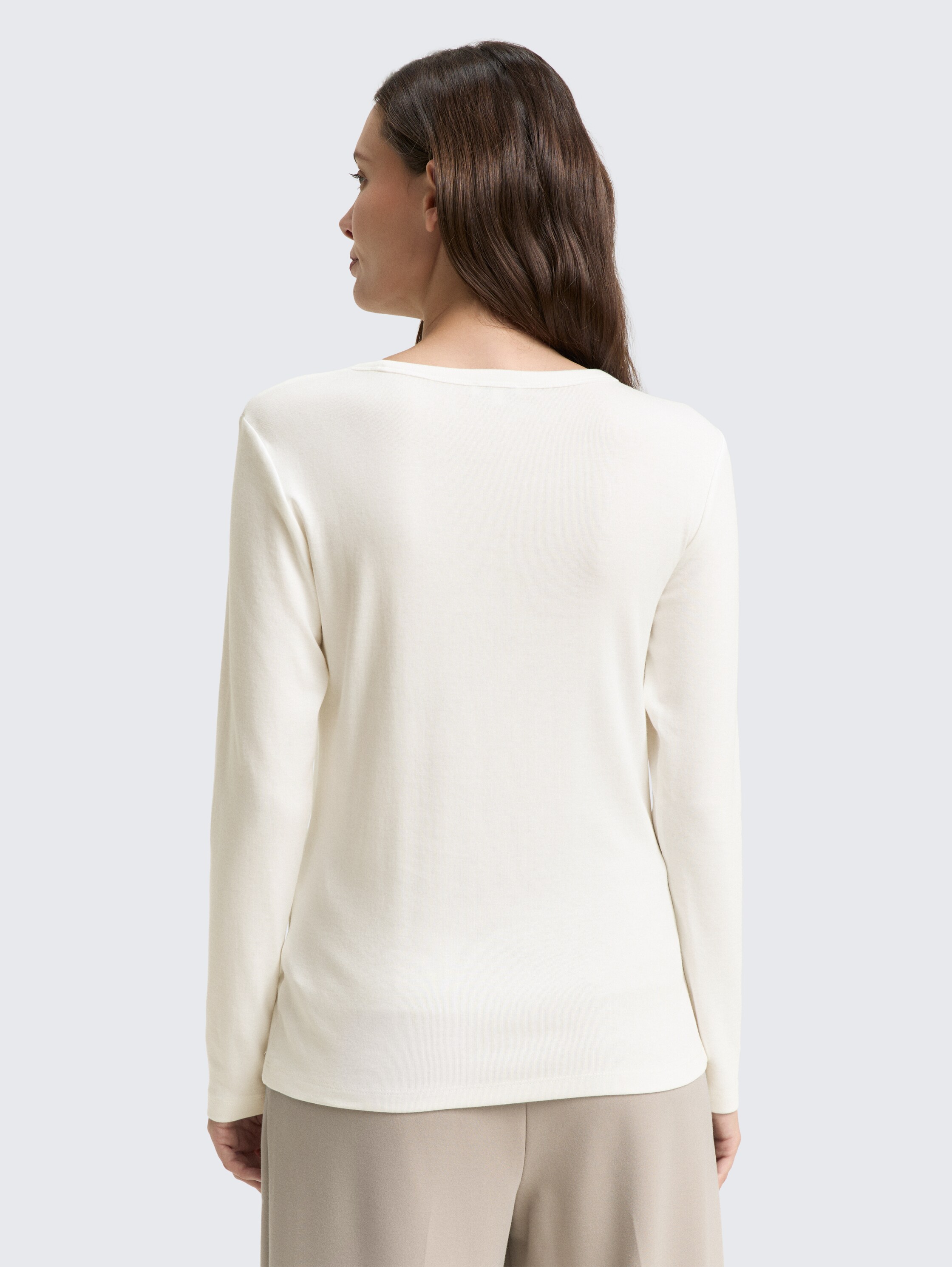 Basic Slim Fit Langarmshirt - whisper_white - 