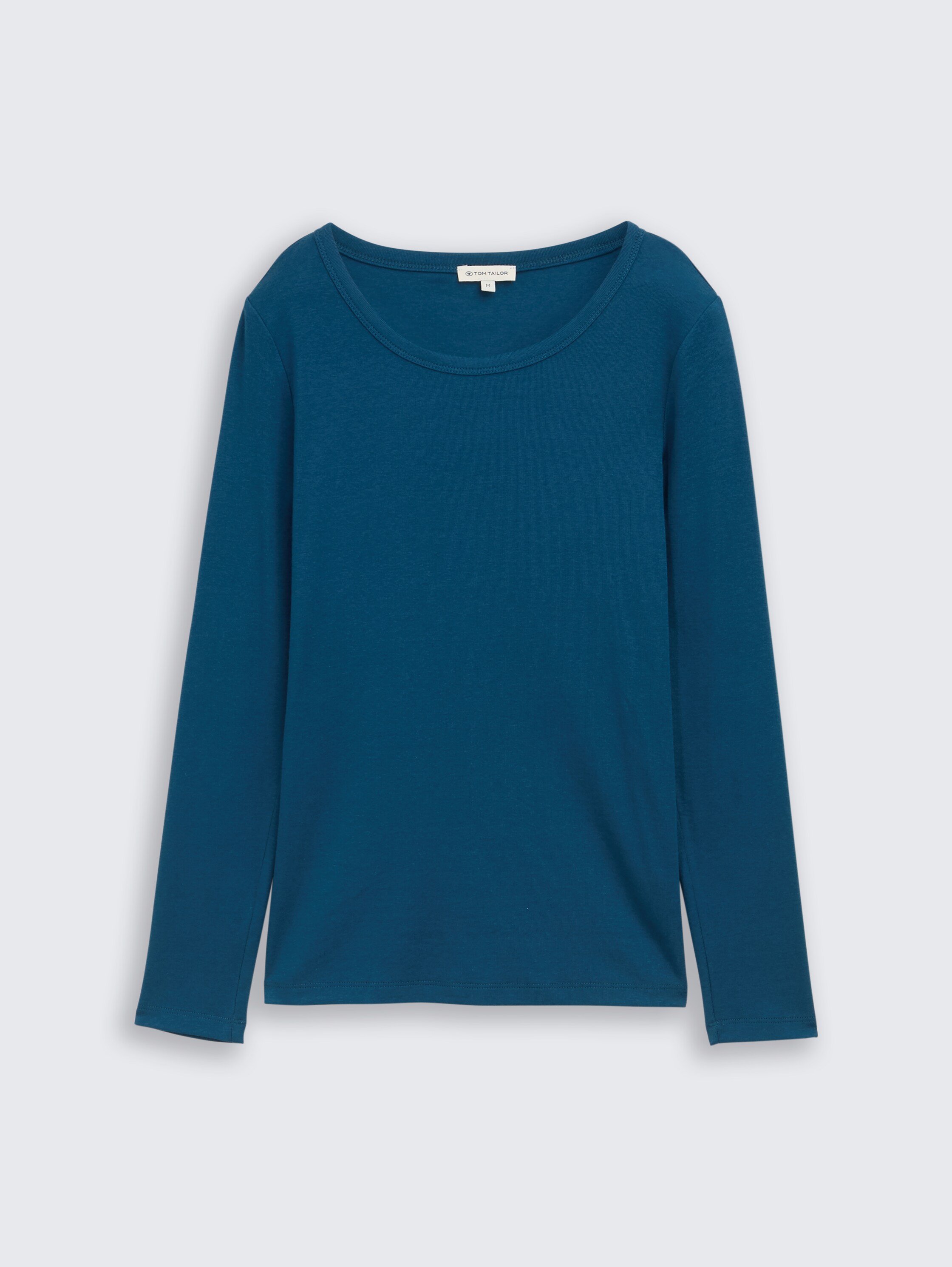 Basic Slim Fit Langarmshirt - dark_petrol_1 - 