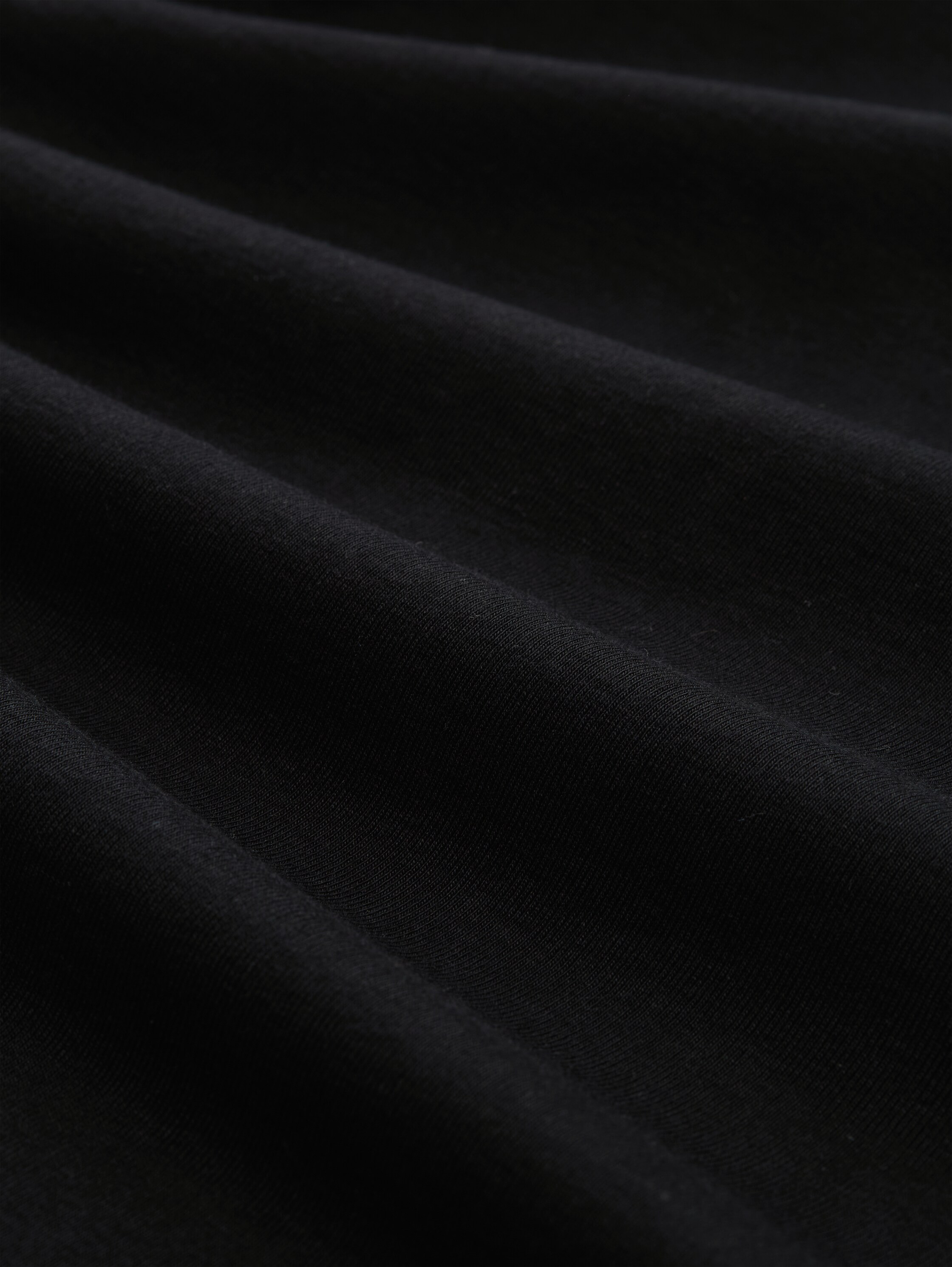 Basic Slim Fit Langarmshirt - deep black - Material-Ansicht