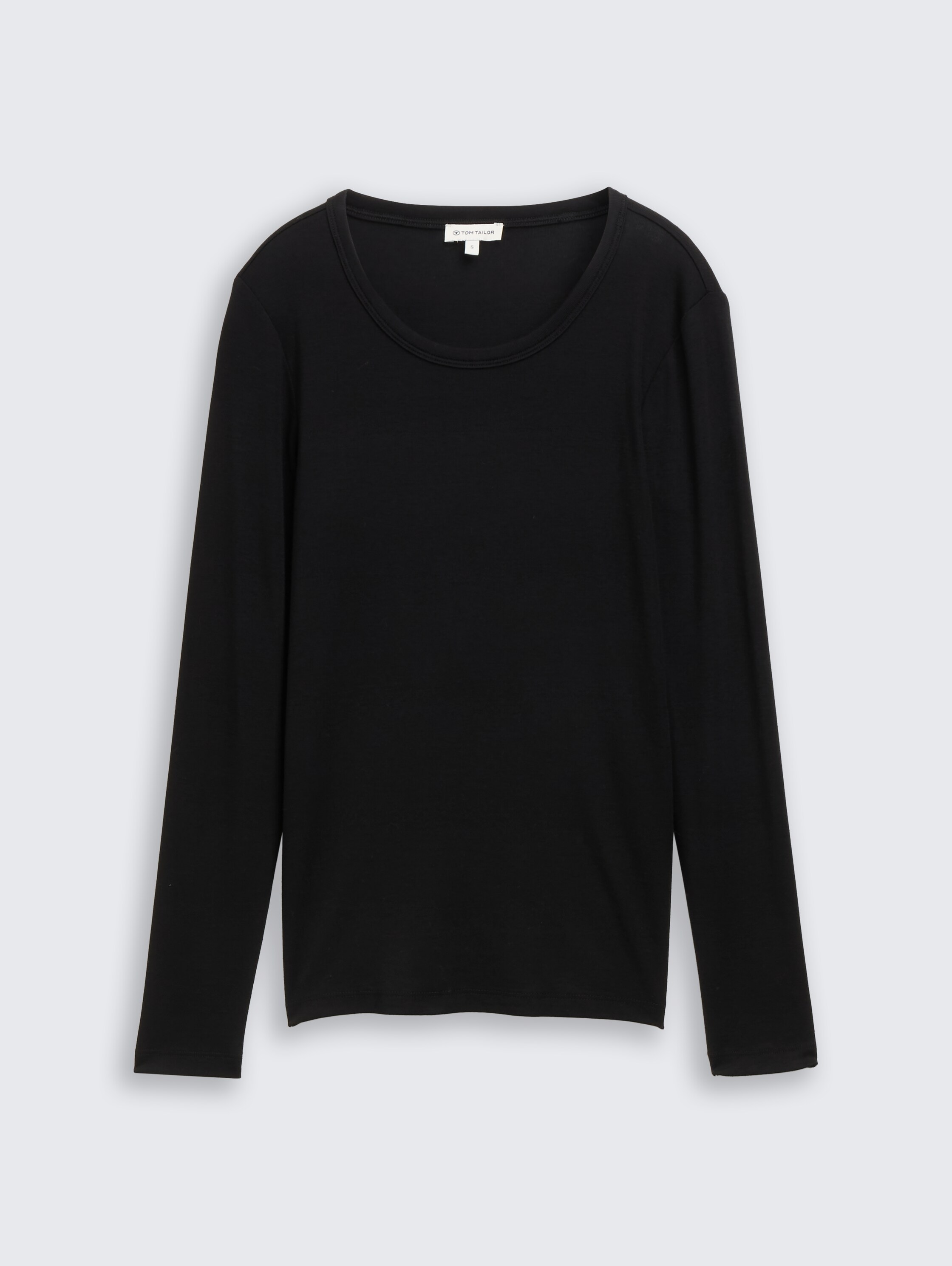 Basic Slim Fit Langarmshirt - deep black - Vorder-Produkt-Ansicht