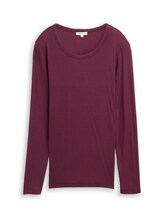 Ausgewählt, Basic Slim Fit Langarmshirt von Tom Tailor, rot