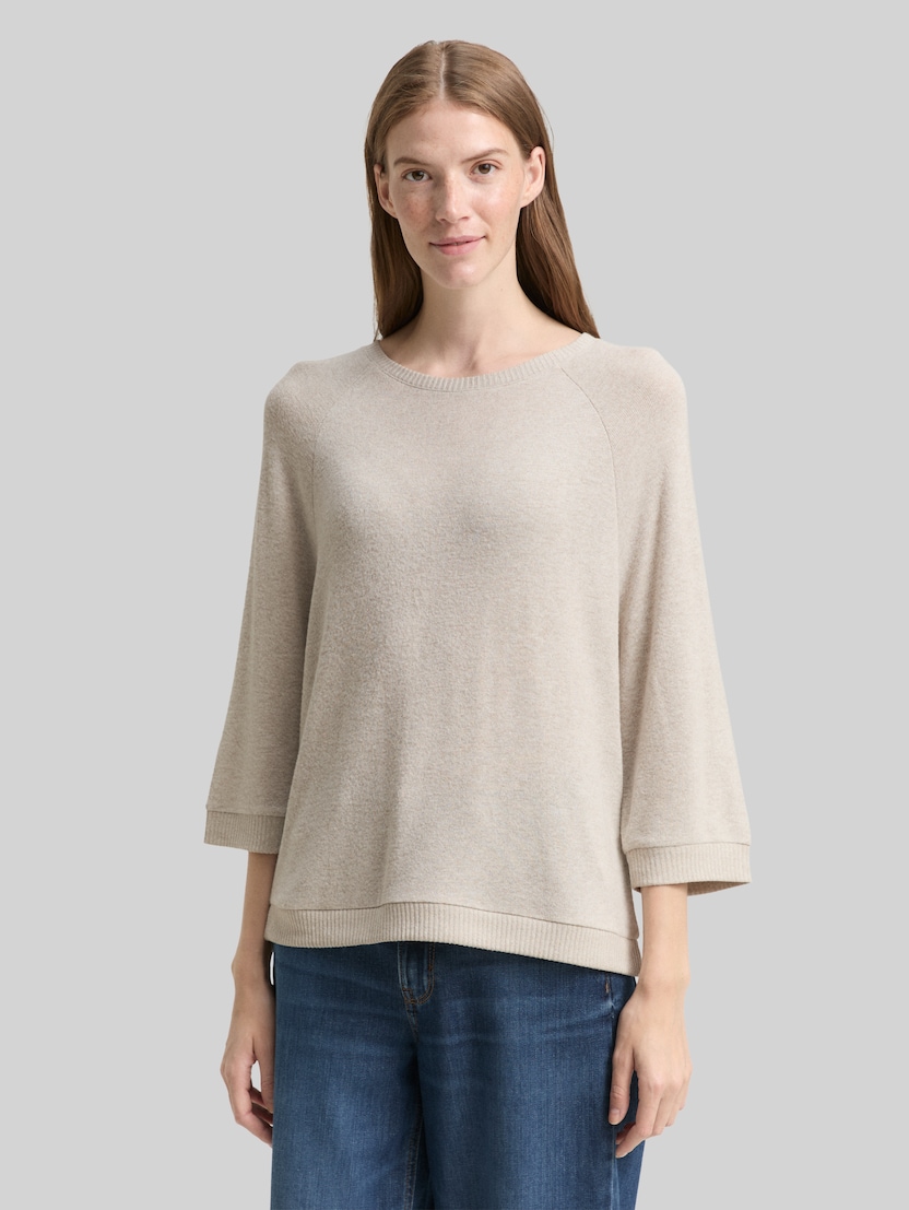 Langarmshirt mit Raglanärmeln von Women, soft taupe melange