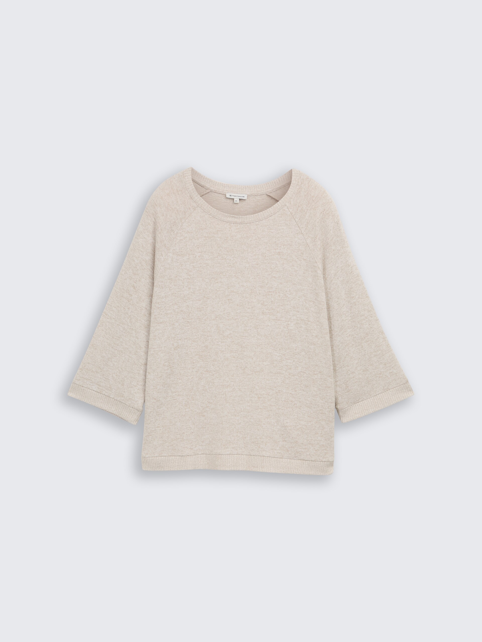 Langarmshirt mit Raglanärmeln - soft taupe melange - Vorder-Produkt-Ansicht