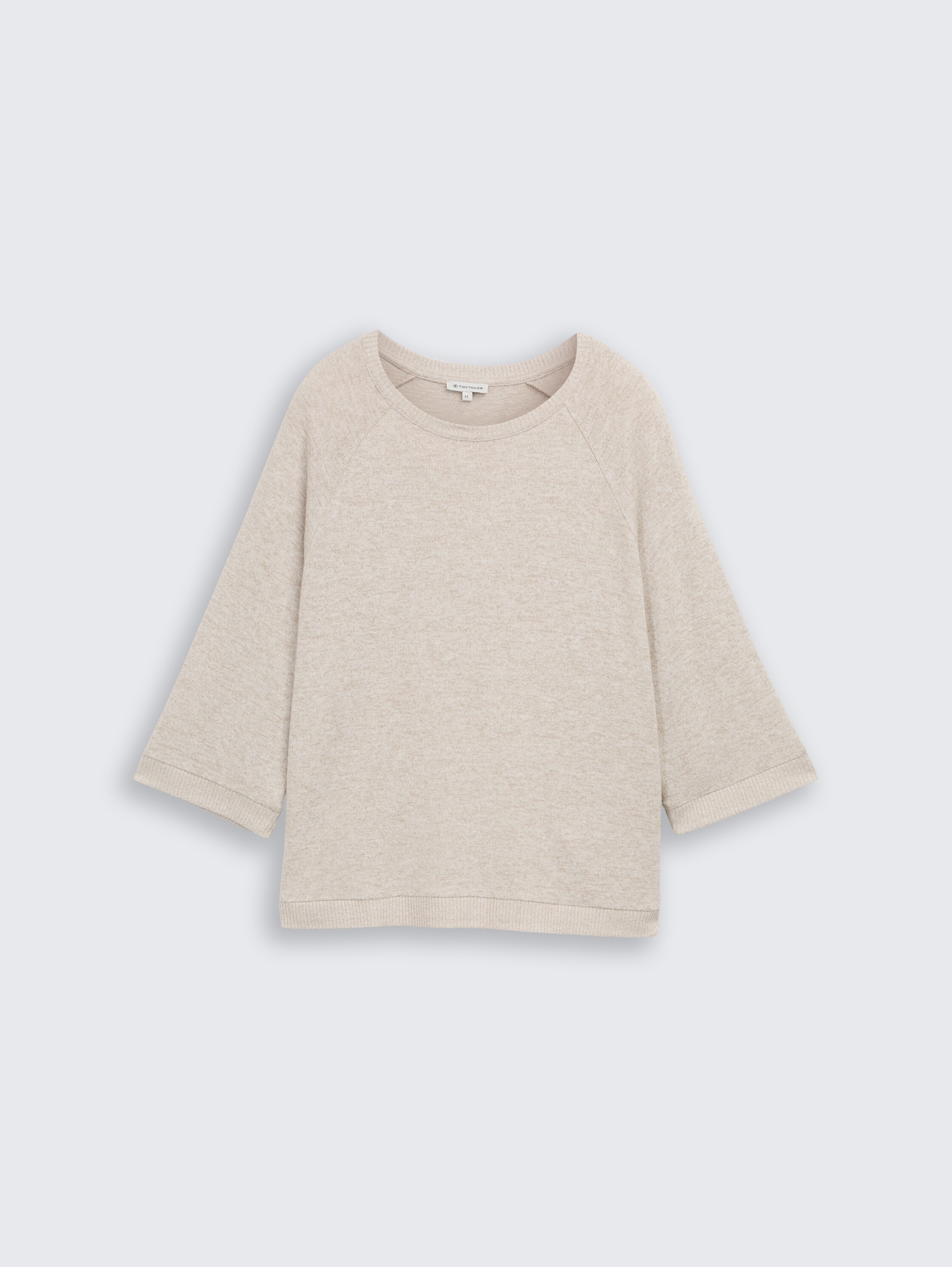 T-shirt à manches longues avec manches raglan - soft taupe melange - Vue de face du produit