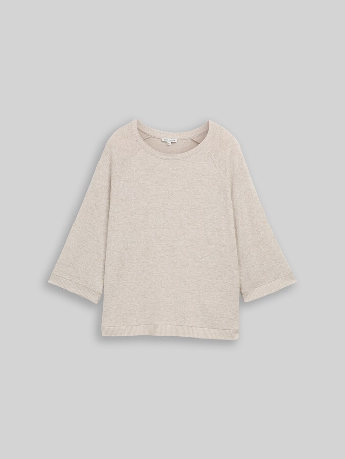 Long-sleeved shirt with raglan sleeves by Women, soft taupe melange