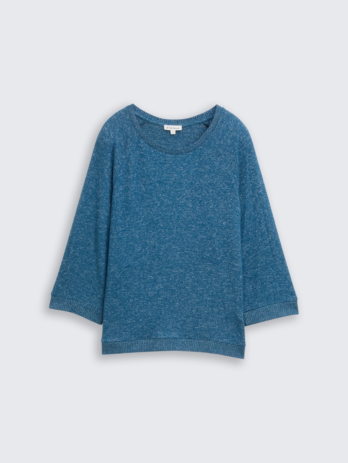 Langarmshirt mit Raglanärmeln - dark petrol melange - Vorder-Produkt-Ansicht