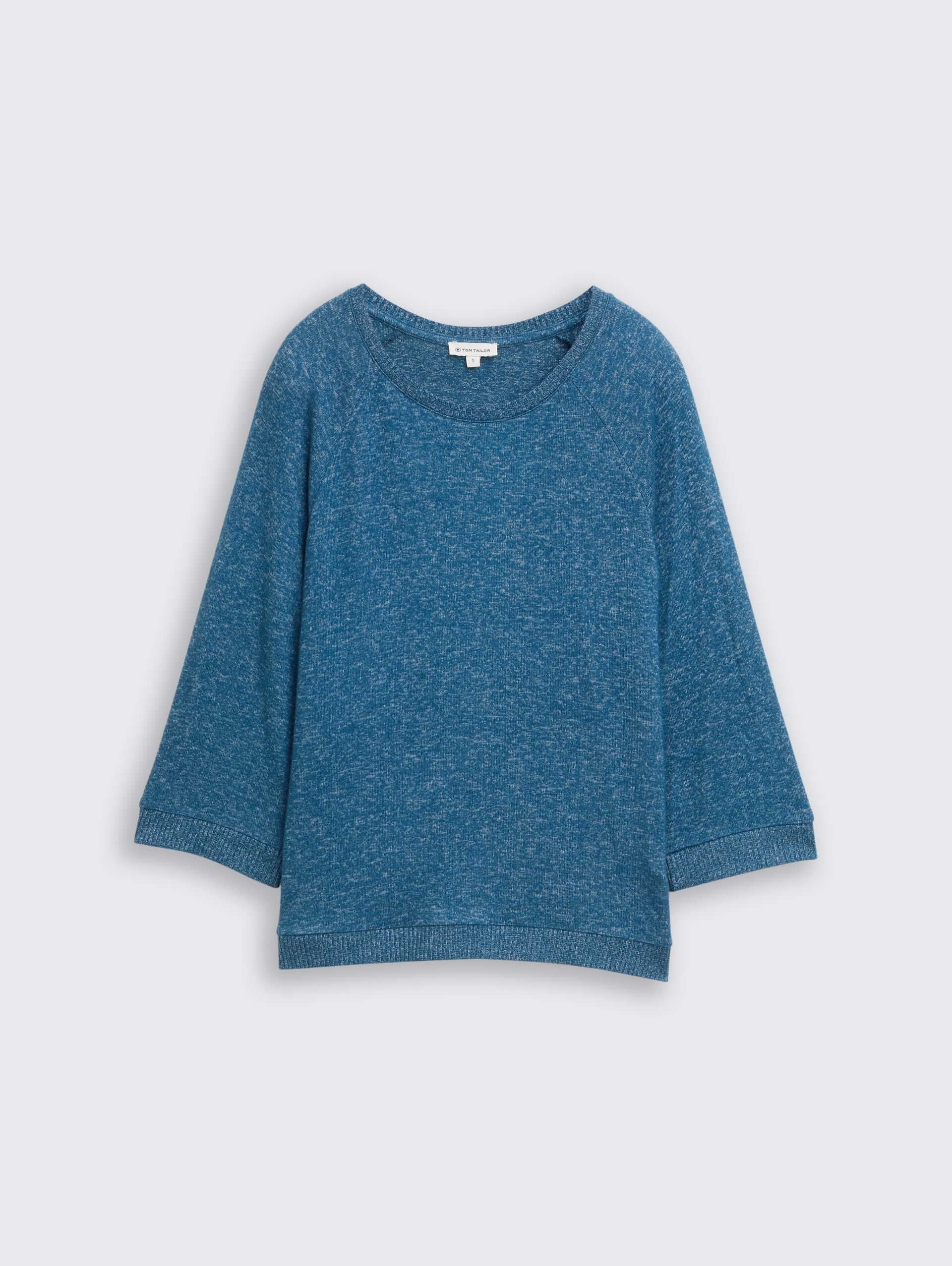 Langarmshirt mit Raglanärmeln - dark petrol melange - Vorder-Produkt-Ansicht