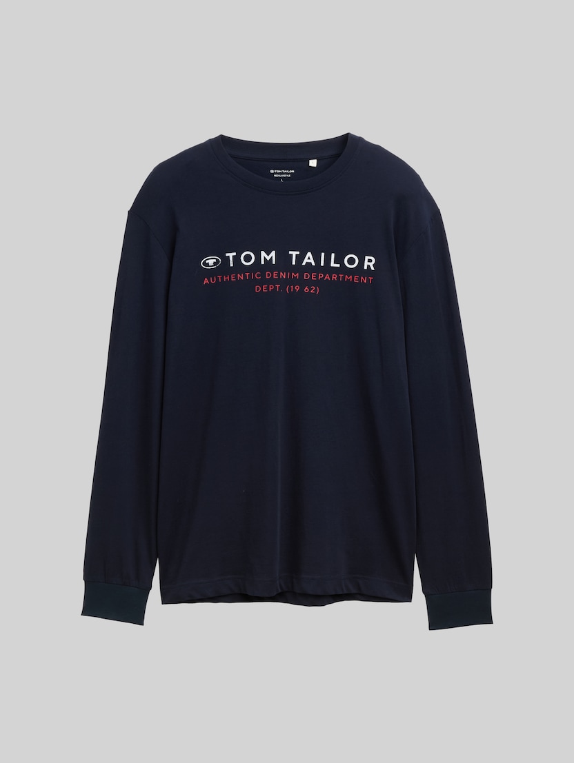T-shirt à manches longues avec imprimé logo par Men, sky captain blue