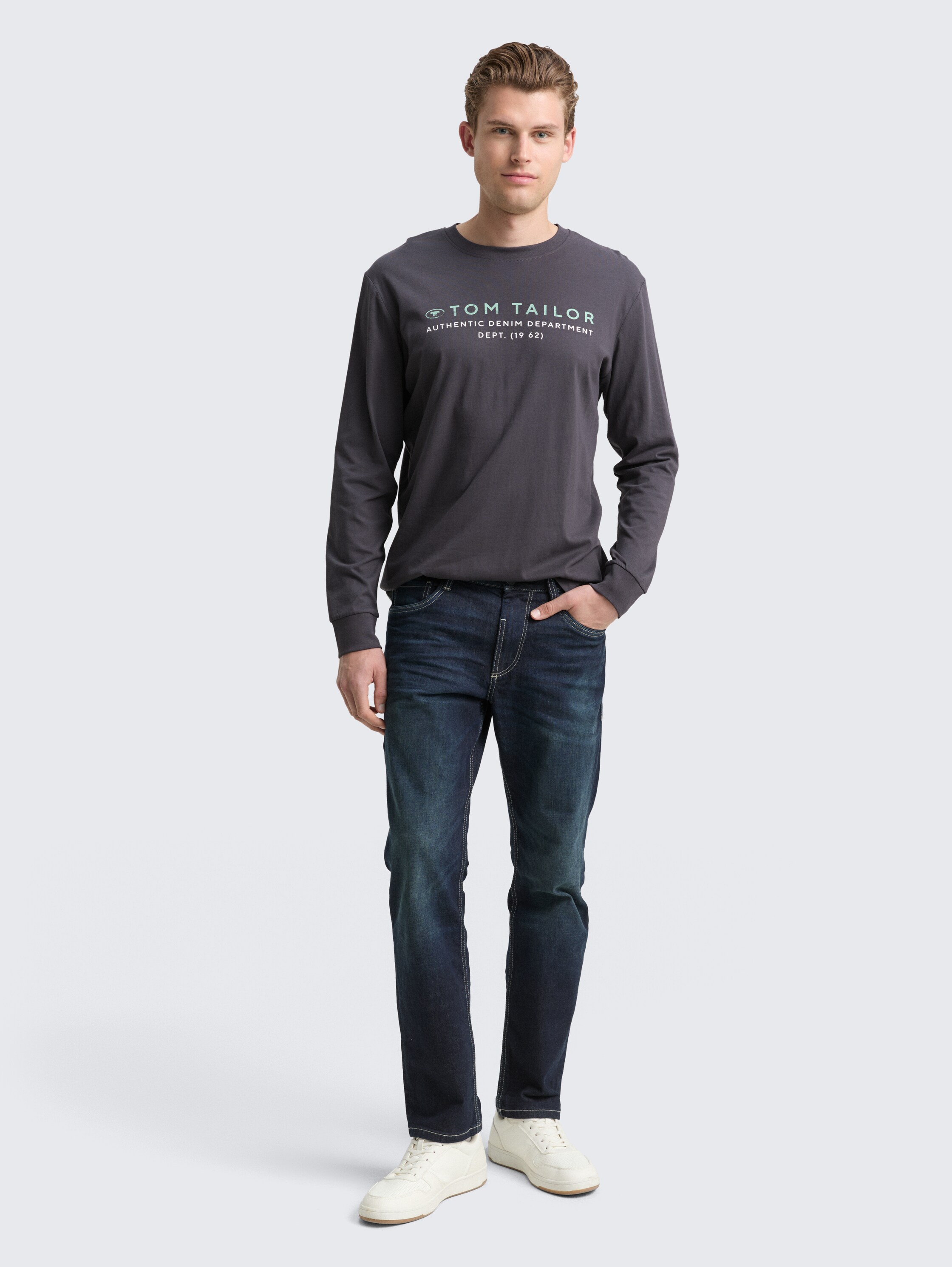 Langarmshirt mit Logo-Print - tarmac_grey - 
