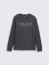 Top à manches longues avec logo imprimé - Tarmac Grey - Vue de face du produit