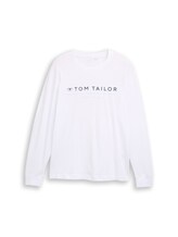 Ausgewählt, Langarmshirt mit Logo-Print von Tom Tailor, weiß