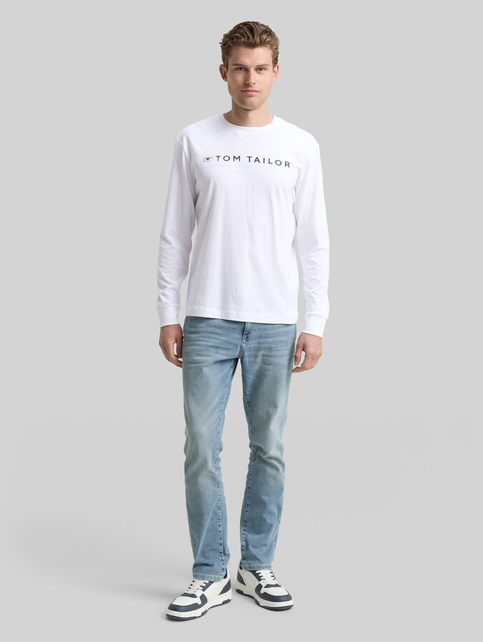 Langarmshirt mit Logo-Print von Men, White