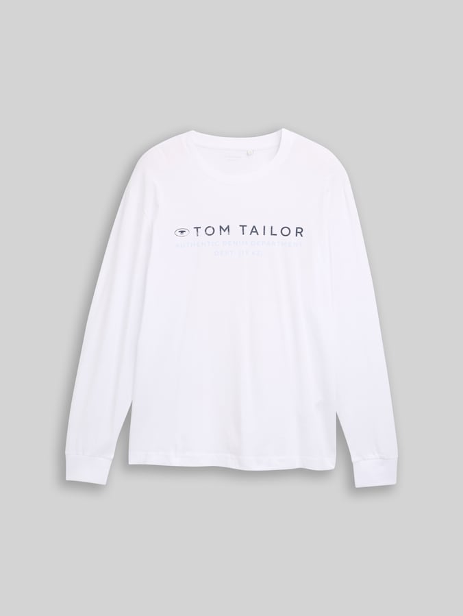 Langarmshirt mit Logo-Print von Men, White