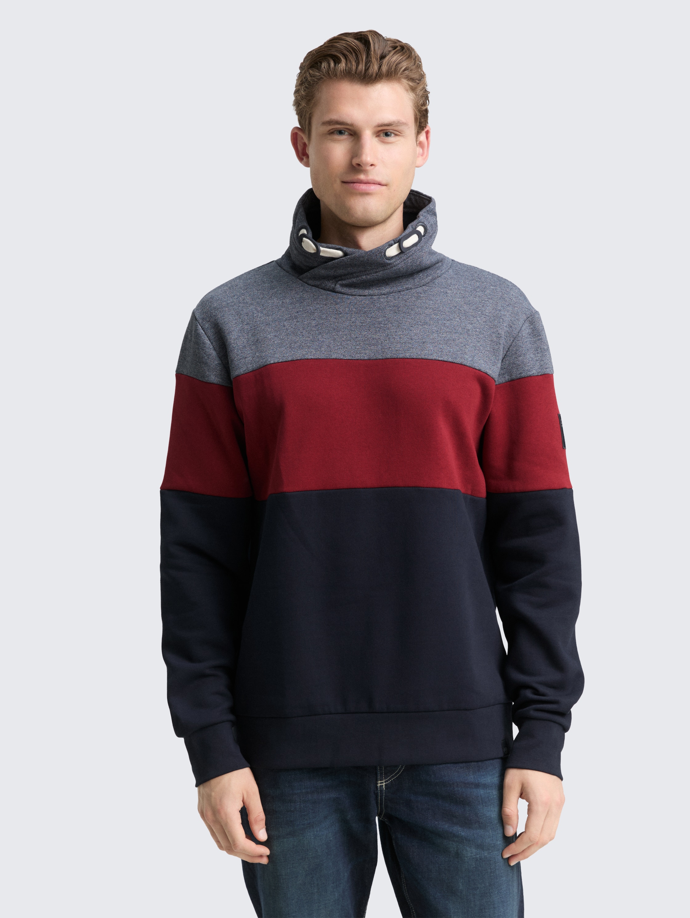 Snood Colour-block sweatshirt - cabarnet_bordeaux_red - 