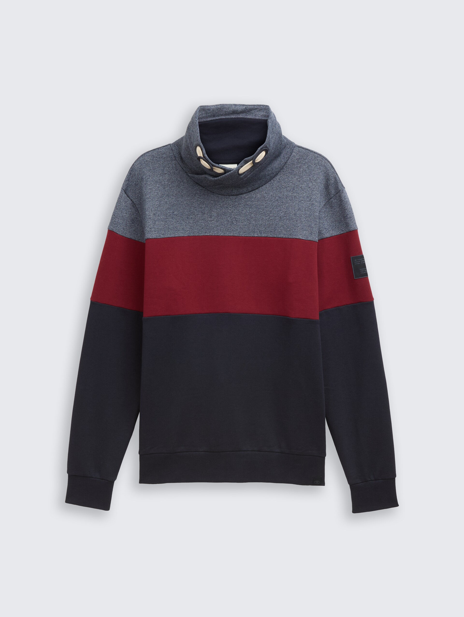 Snood Sweatshirt mit Colour Blocking - Cabarnet Bordeaux Red - Vorder-Produkt-Ansicht
