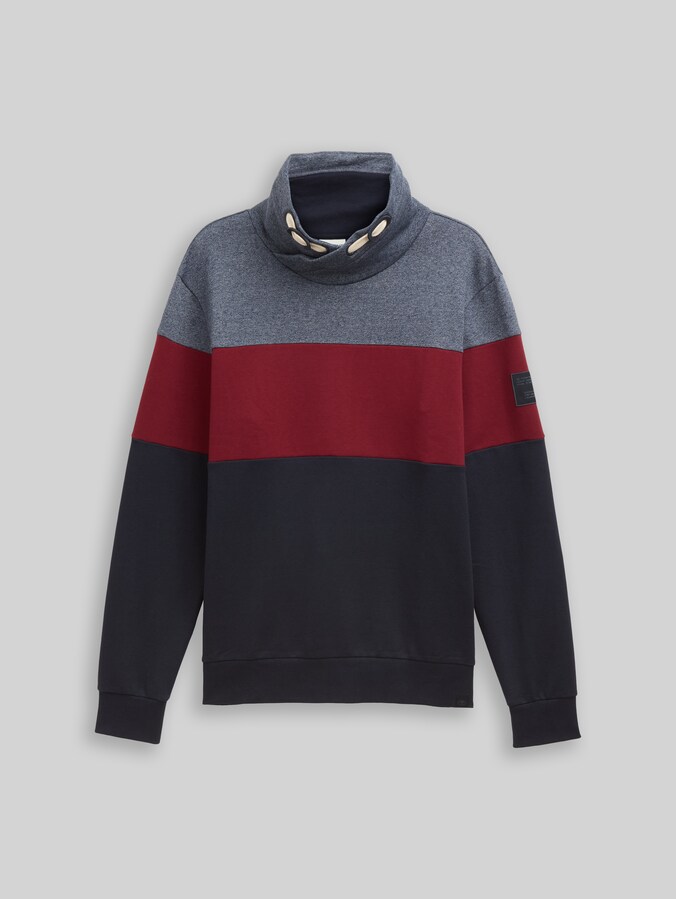 Snood Sweatshirt mit Colour Blocking von Men, Cabarnet Bordeaux Red